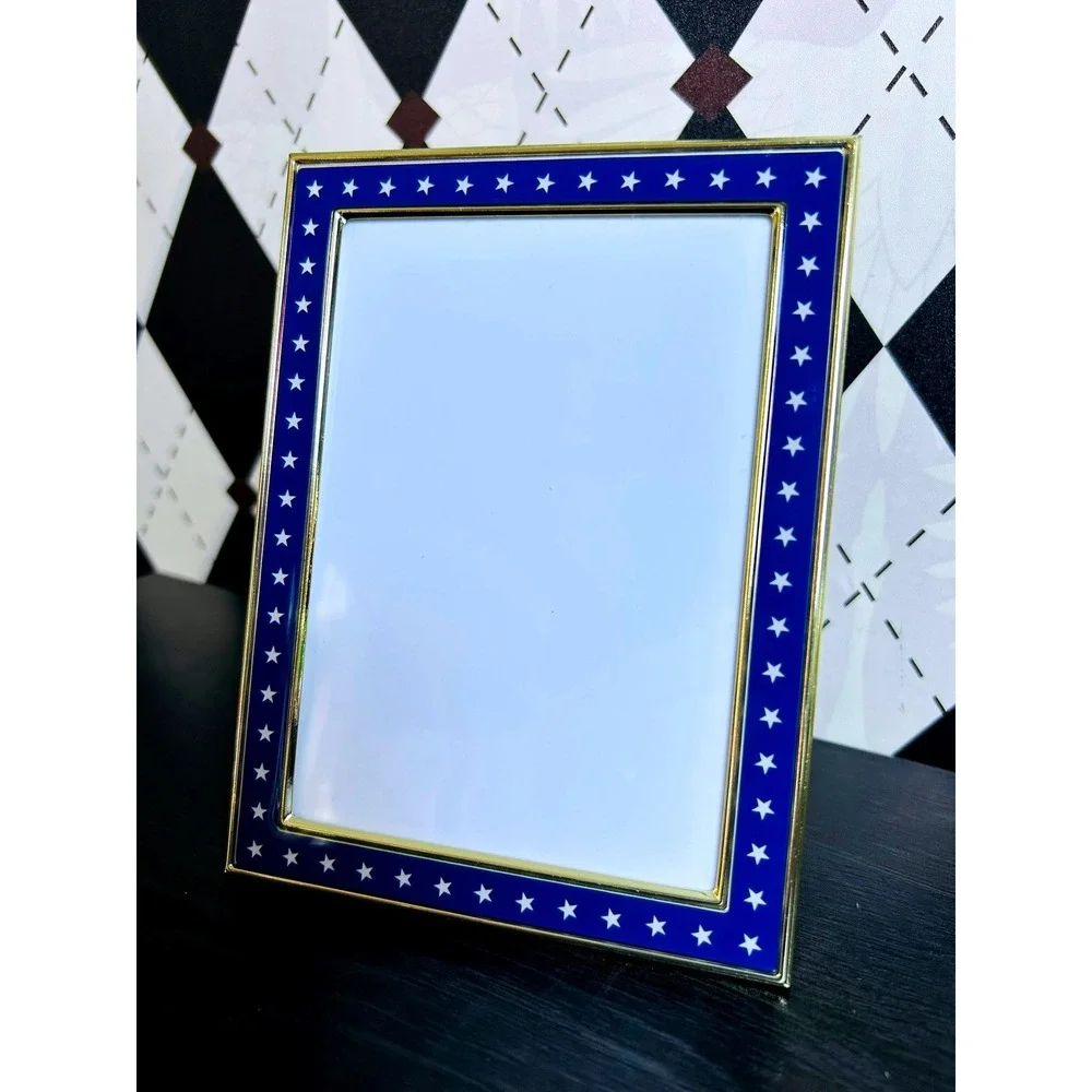 Blue Star Photo Frame Gold Trim Americana Picture Frame‎ 7x5 Inch